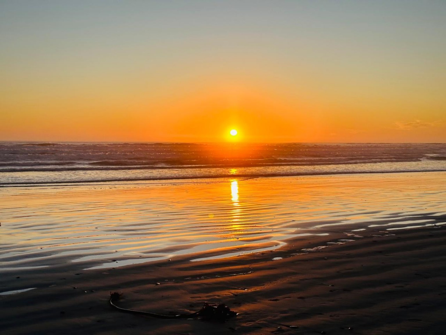 West Coast sunset over the ocean